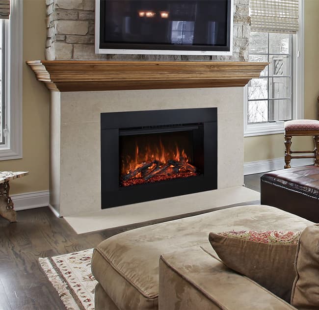 Fireplace insert in living room