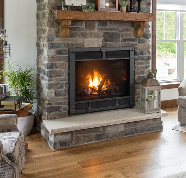 Fireplaces with wood burning