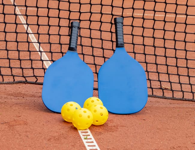 Pickleball racket and balls